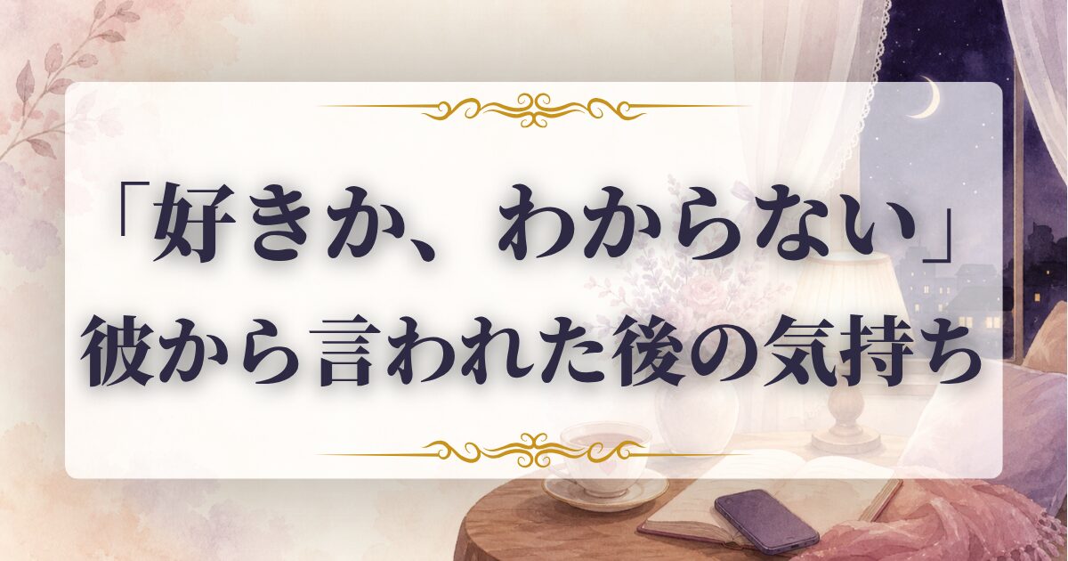 彼氏 好きかわからない 言われた